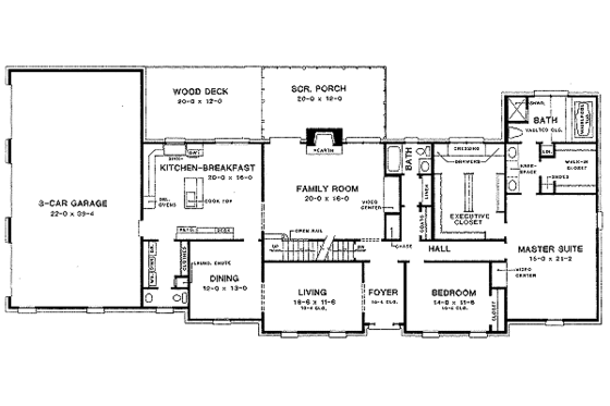 Floor Plan - Main Floor for European House Plan #10-223 - 4 bed, 3.5 bath