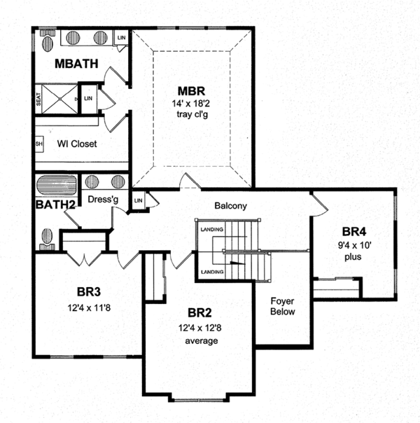 Home Plan - Colonial Floor Plan - Upper Floor Plan #316-280