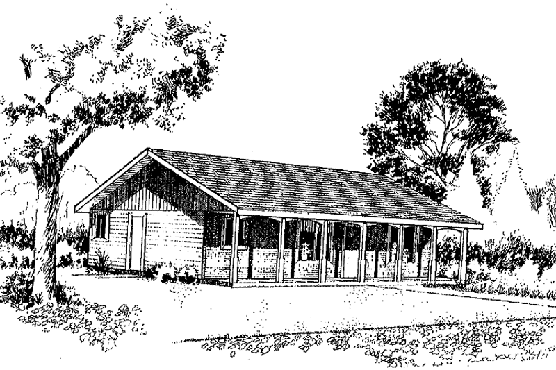 Dream House Plan - Exterior - Front Elevation 3 for Country House Plan #60-780 - 2 bed, 2 bath