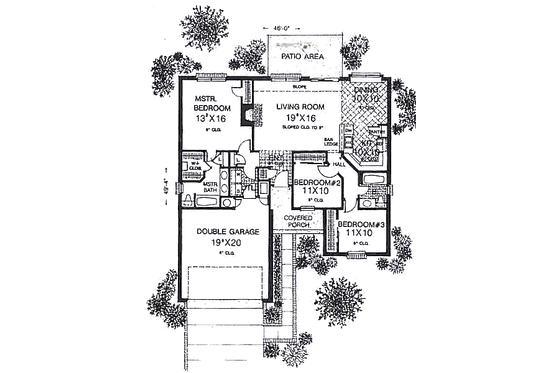 Floor Plan - Main Floor for Traditional House Plan #310-891 - 3 bed, 2 bath