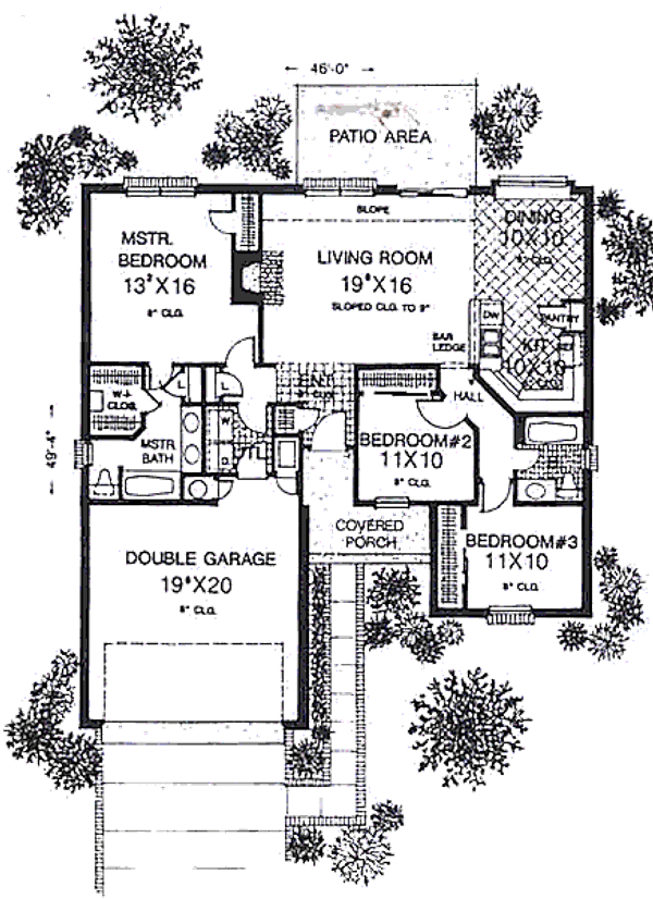 Floor Plan - Main Floor for Traditional House Plan #310-891 - 3 bed, 2 bath