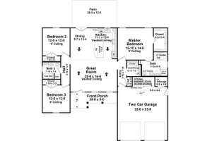 Floor Plan - Main Floor for Country House Plan #21-454 - 3 bed, 2 bath