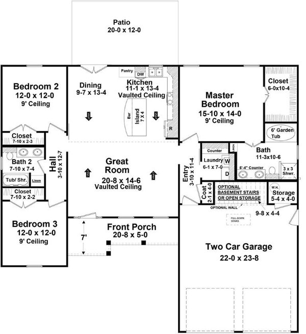 Country Floor Plan - Main Floor Plan #21-454