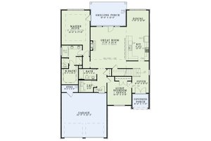 Floor Plan - Main Floor for Tudor House Plan #17-2494 - 4 bed, 3 bath