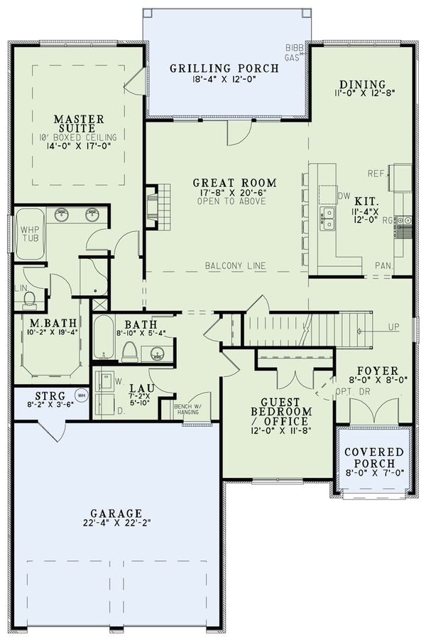 Home Plan - Tudor Floor Plan - Main Floor Plan #17-2494