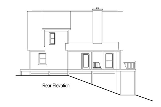 Exterior - Rear Elevation for Cottage House Plan #71-108 - 3 bed, 2 bath