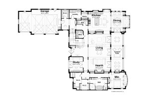 Floor Plan - Main Floor for European House Plan #928-3 - 5 bed, 6 bath