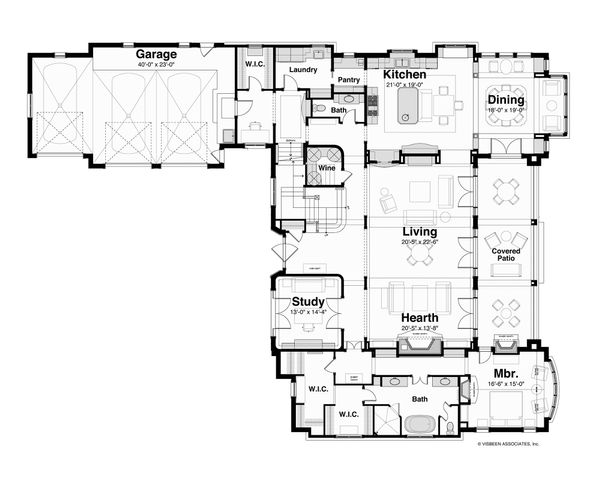 European Floor Plan - Main Floor Plan #928-3