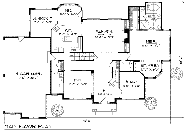 Dream House Plan - Traditional Floor Plan - Main Floor Plan #70-510