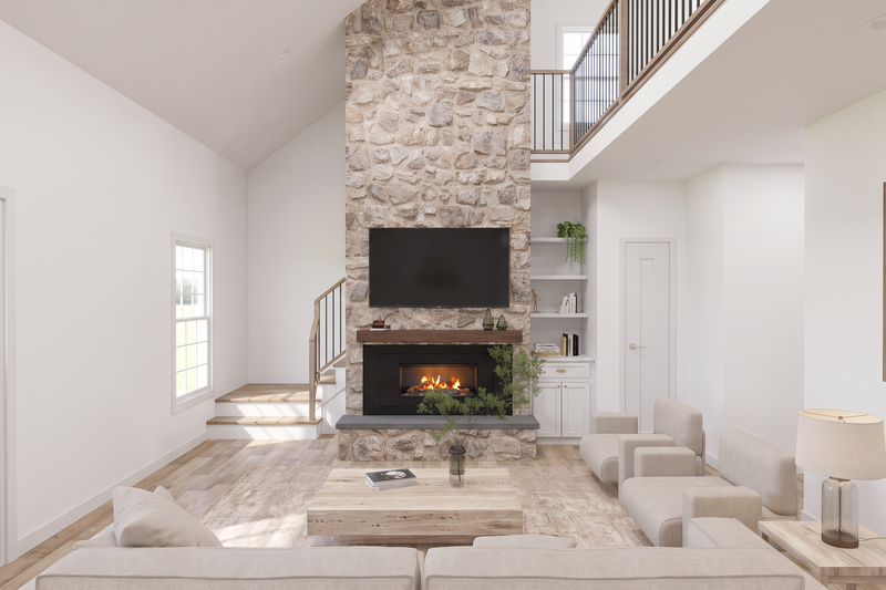 House Blueprint - Interior - Family Room for Farmhouse House Plan #923-511 - 2 bed, 2 bath
