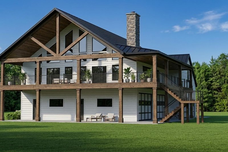 House Blueprint - Exterior - Front Elevation 2 for Barndominium House Plan #1064-414 - 3 bed, 3 bath