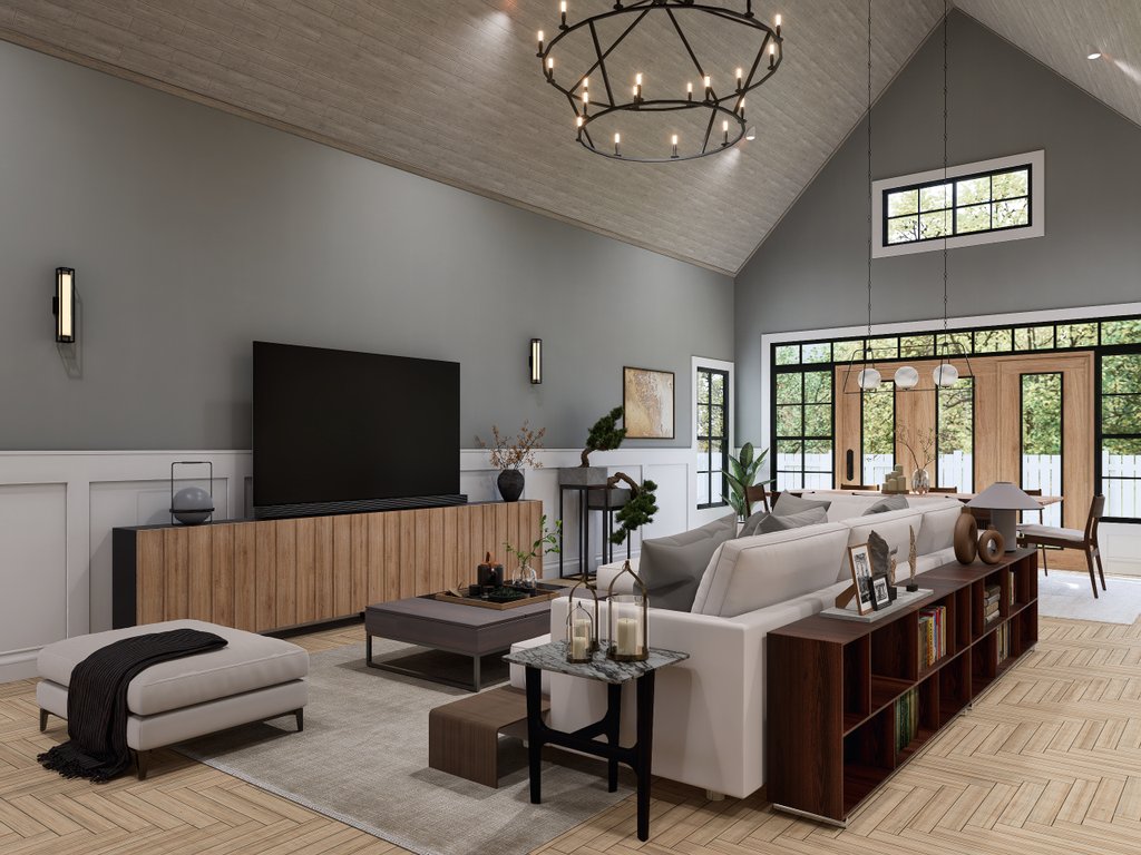 Interior - Family Room 1 for Farmhouse House Plan #54-681 - 3 bed, 3 bath