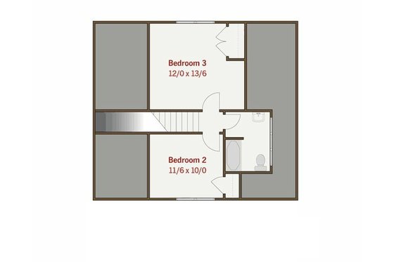 Floor Plan - Upper Floor for Craftsman House Plan #461-17 - 3 bed, 2.5 bath