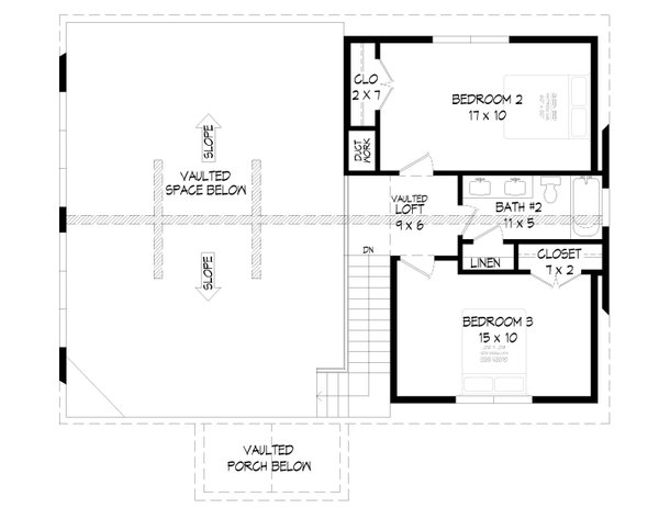 Traditional Floor Plan - Upper Floor Plan #932-467