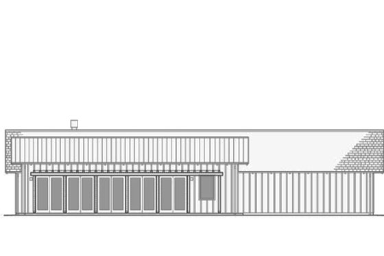 Exterior - Rear Elevation for Ranch House Plan #445-3 - 3 bed, 2.5 bath