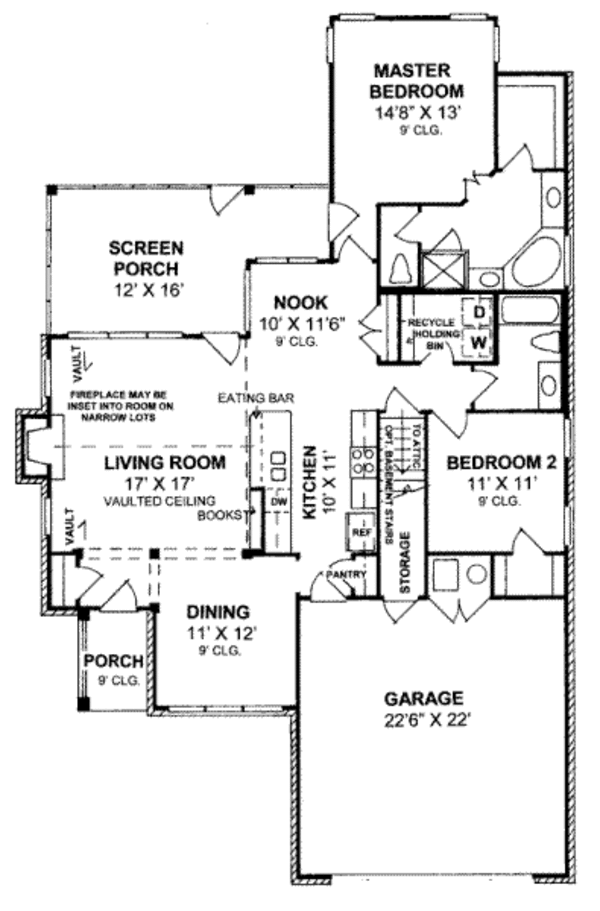 House Design - Traditional Floor Plan - Main Floor Plan #20-1595