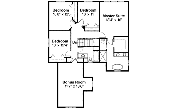 House Design - European Floor Plan - Upper Floor Plan #124-362