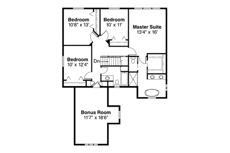 Home Plan - Floor Plan - Upper Floor for European House Plan #124-362 - 4 bed, 2.5 bath