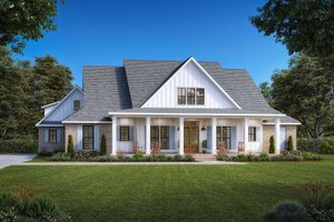 Dream House Plan - Farmhouse Exterior - Front Elevation Plan #1074-51