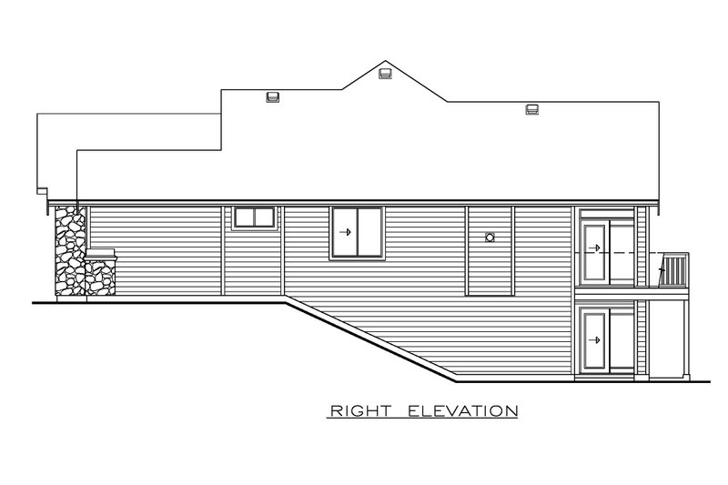 House Blueprint - Exterior - Other Elevation 1 for Craftsman House Plan #1100-123 - 3 bed, 2 bath