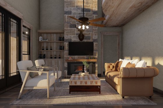 Interior - Family Room for Craftsman House Plan #17-2377 - 4 bed, 3 bath