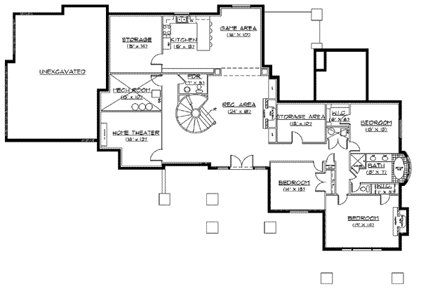 Home Plan - Craftsman Floor Plan - Lower Floor Plan #5-170