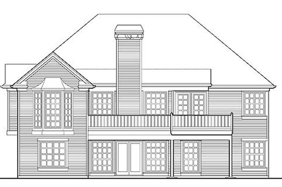 Exterior - Rear Elevation for Southern House Plan #48-416 - 4 bed, 3 bath