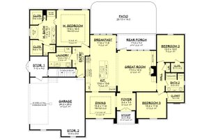 Floor Plan - Main Floor for European House Plan #430-94 - 3 bed, 2 bath