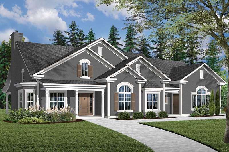 House Design - Exterior - Front Elevation 4 for Mediterranean House Plan #23-2206 - 3 bed, 2 bath