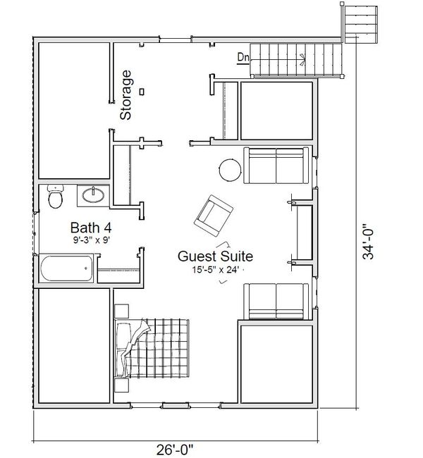 Craftsman Floor Plan - Upper Floor Plan #451-20