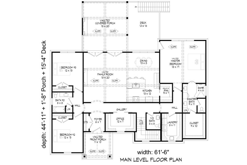 House Plan Design - Floor Plan - Main Floor for Contemporary House Plan #932-953 - 3 bed, 2.5 bath
