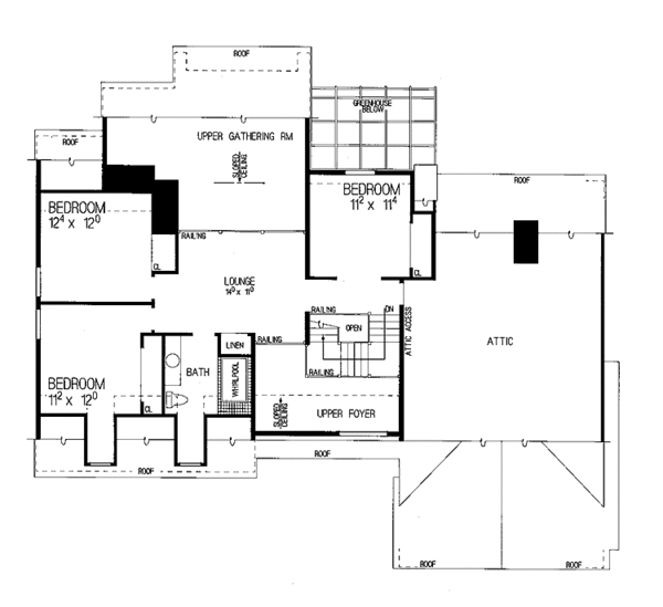 House Blueprint - Country Floor Plan - Upper Floor Plan #72-855