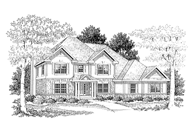 House Blueprint - Traditional Exterior - Front Elevation Plan #70-1311