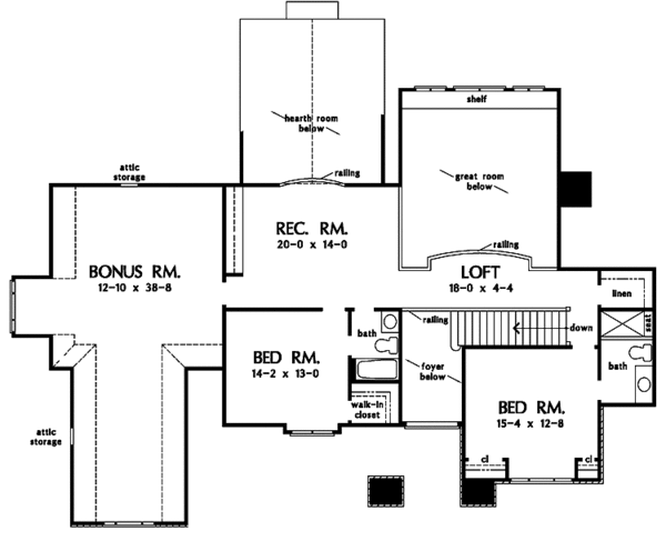 Home Plan - European Floor Plan - Upper Floor Plan #929-813