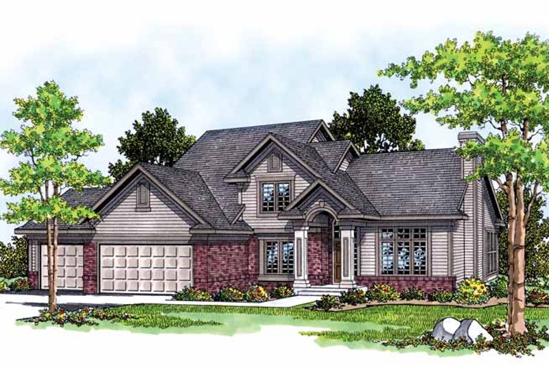 House Blueprint - Traditional Exterior - Front Elevation Plan #70-1308