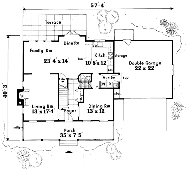 Home Plan - Country Floor Plan - Main Floor Plan #3-325