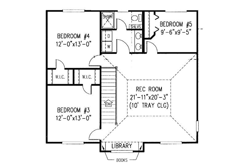 Architectural House Design - Floor Plan - Upper Floor for Victorian House Plan #11-258 - 5 bed, 3.5 bath
