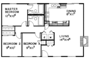 Ranch Style House Plan - 3 Beds 2 Baths 1040 Sq/Ft Plan #60-671 