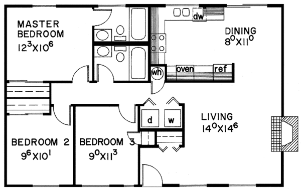 House Design - Ranch Floor Plan - Main Floor Plan #60-671