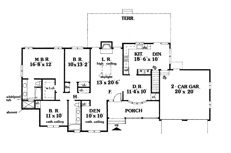 Dream House Plan - Floor Plan - Main Floor for Country House Plan #456-38 - 4 bed, 2 bath