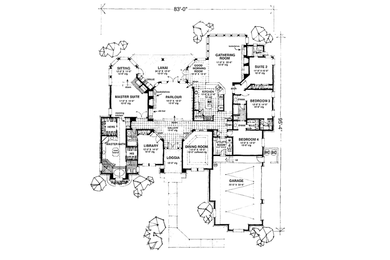 Home Plan - Floor Plan - Main Floor for Mediterranean House Plan #1007-41 - 4 bed, 4 bath