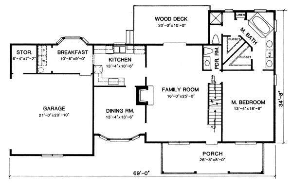 Home Plan - Country Floor Plan - Main Floor Plan #10-240