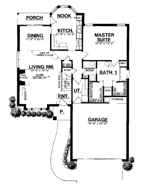 Home Plan - Mediterranean Floor Plan - Main Floor Plan #40-449