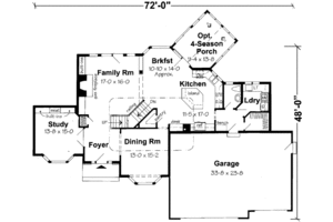 Floor Plan - Main Floor for European House Plan #312-465 - 3 bed, 2.5 bath