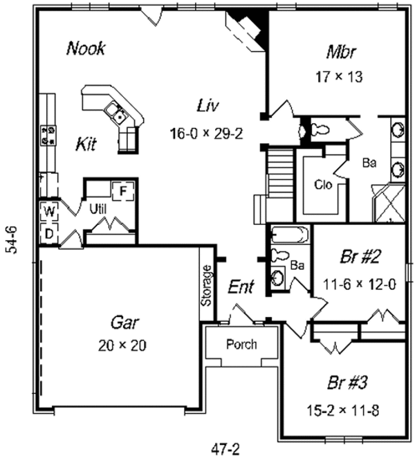 European Floor Plan - Main Floor Plan #329-247