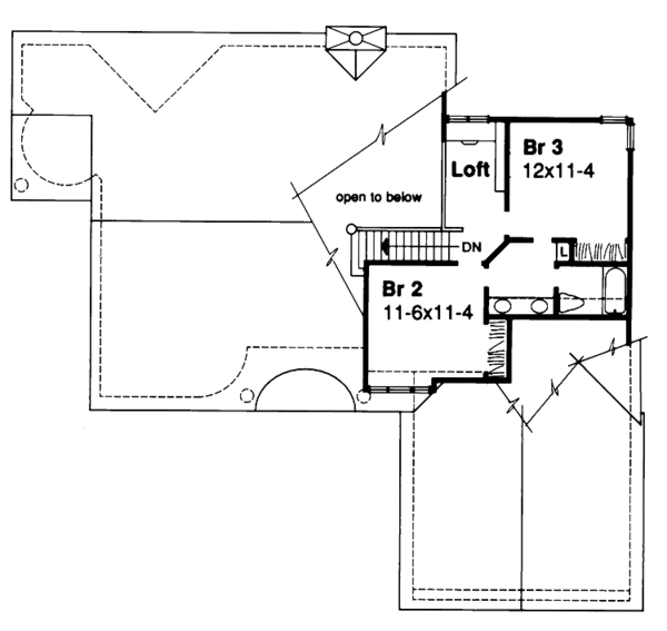 Architectural House Design - Traditional Floor Plan - Upper Floor Plan #320-1501