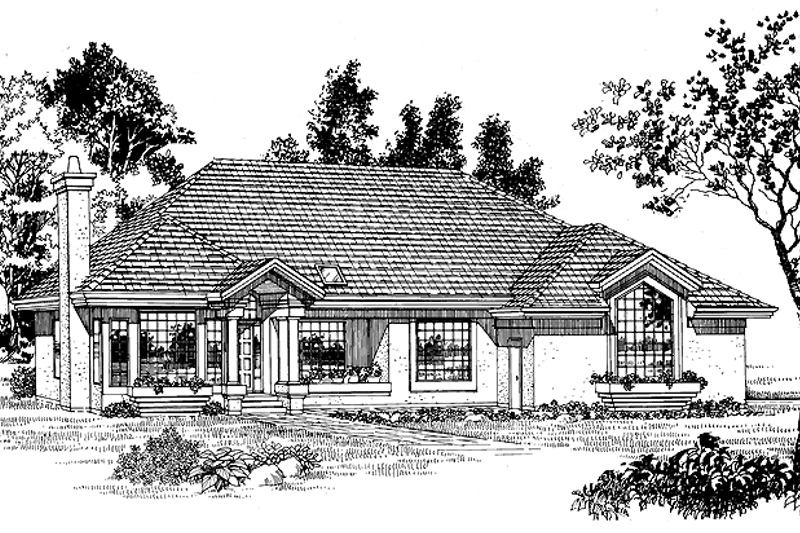 Home Plan - Exterior - Front Elevation 3 for Ranch House Plan #47-812 - 3 bed, 2 bath
