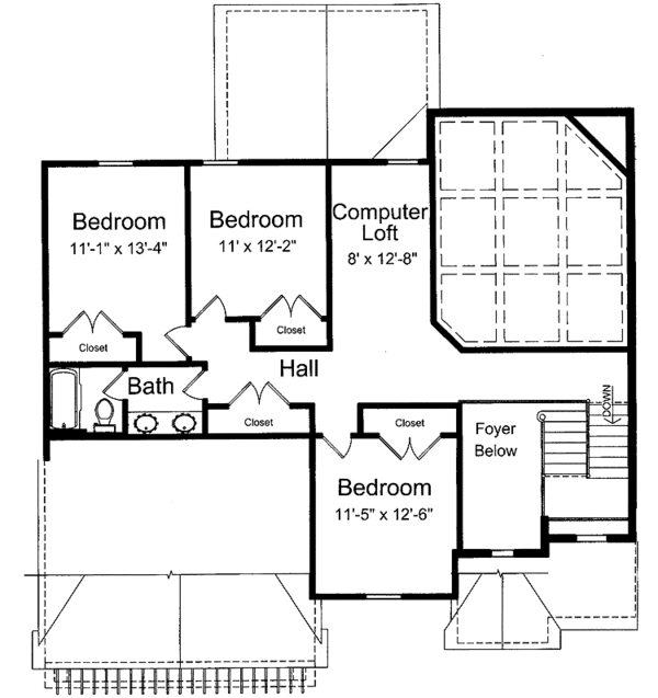 House Design - Country Floor Plan - Upper Floor Plan #46-793