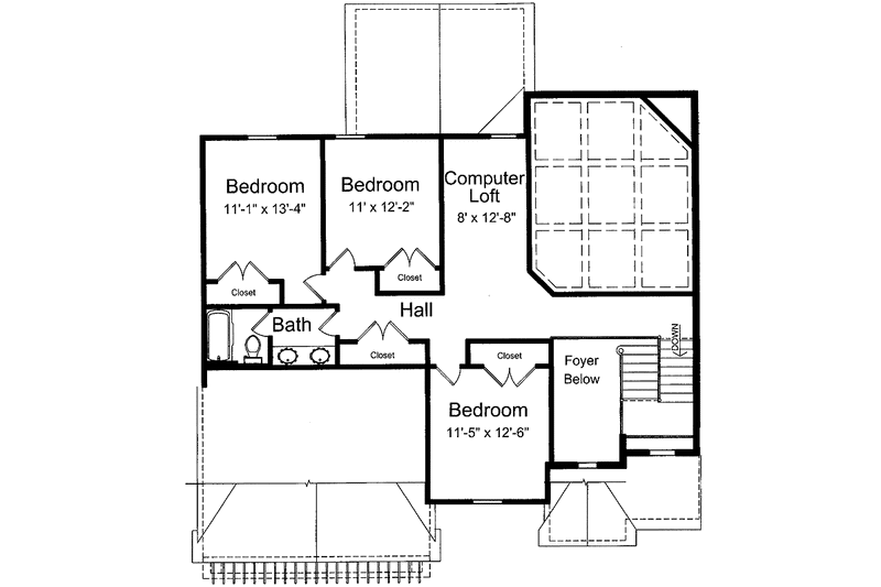 Dream House Plan - Floor Plan - Upper Floor for Country House Plan #46-793 - 4 bed, 2.5 bath