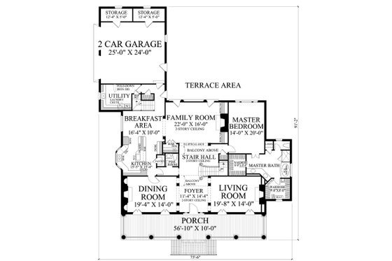 Floor Plan - Main Floor for Country House Plan #137-233 - 4 bed, 4 bath